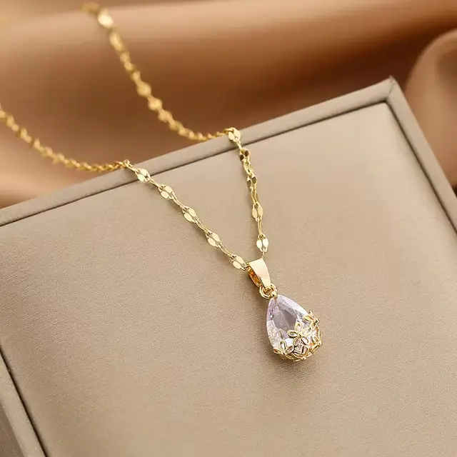 Zircon Teardrop Pendant