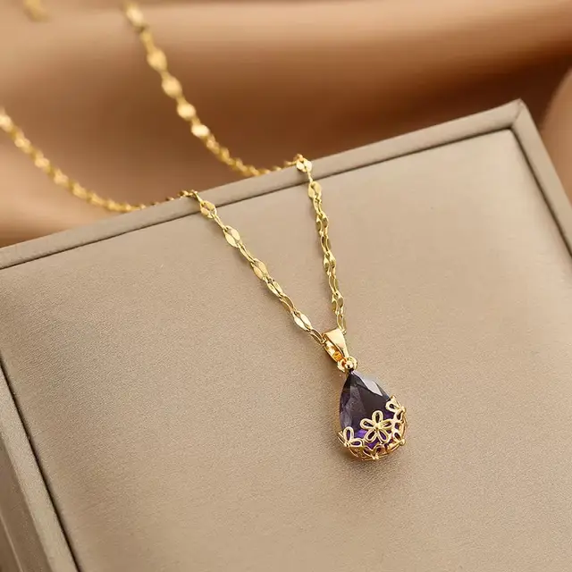 Zircon Teardrop Pendant