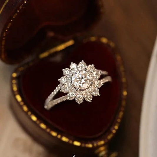 Zircon Flower Cluster Ring