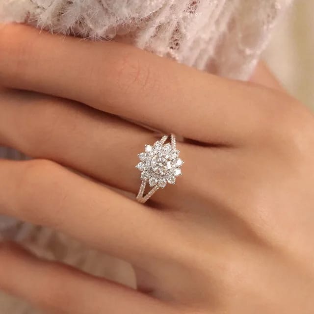 Zircon Flower Cluster Ring