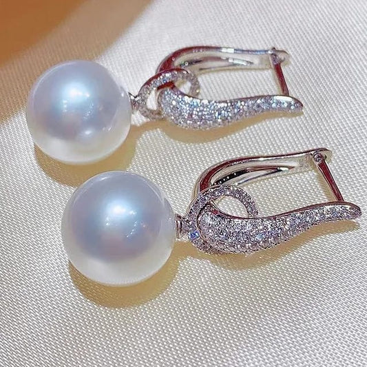 Exquisite Imitation Pearl Zircon Earrings