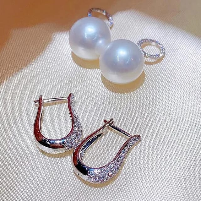 Exquisite Imitation Pearl Zircon Earrings